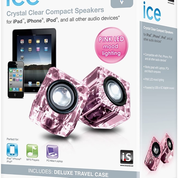 iSound Ice Clear Pink Portable Speakers - Picture 2 of 10